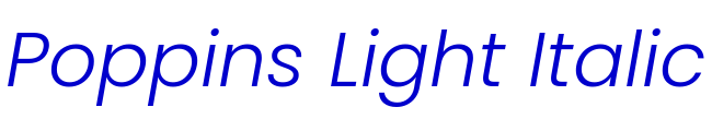 Poppins Light Italic लिपि